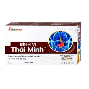 Bình Vị Thái Minh Hỗ trợ giảm viêm loét dạ dày Hộp 20 viên