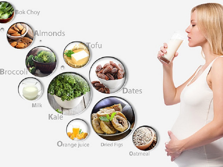 Sữa, các loại hạt và rau củ quả rất tốt đối với bà bầu