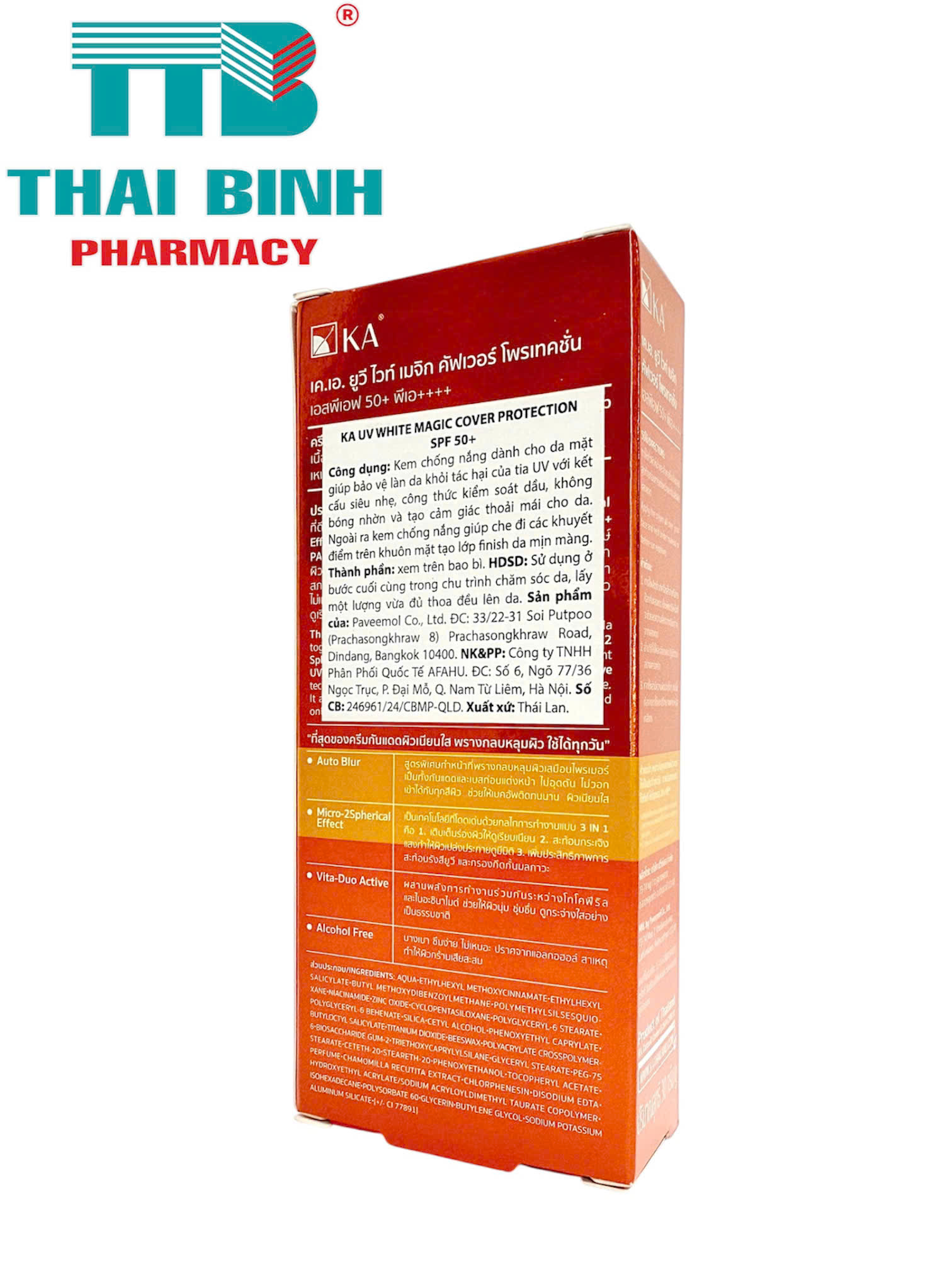 Kem chống nắng KA UV White Magic Cover Protection Che Khuyết Điểm SPF 50+ 30g