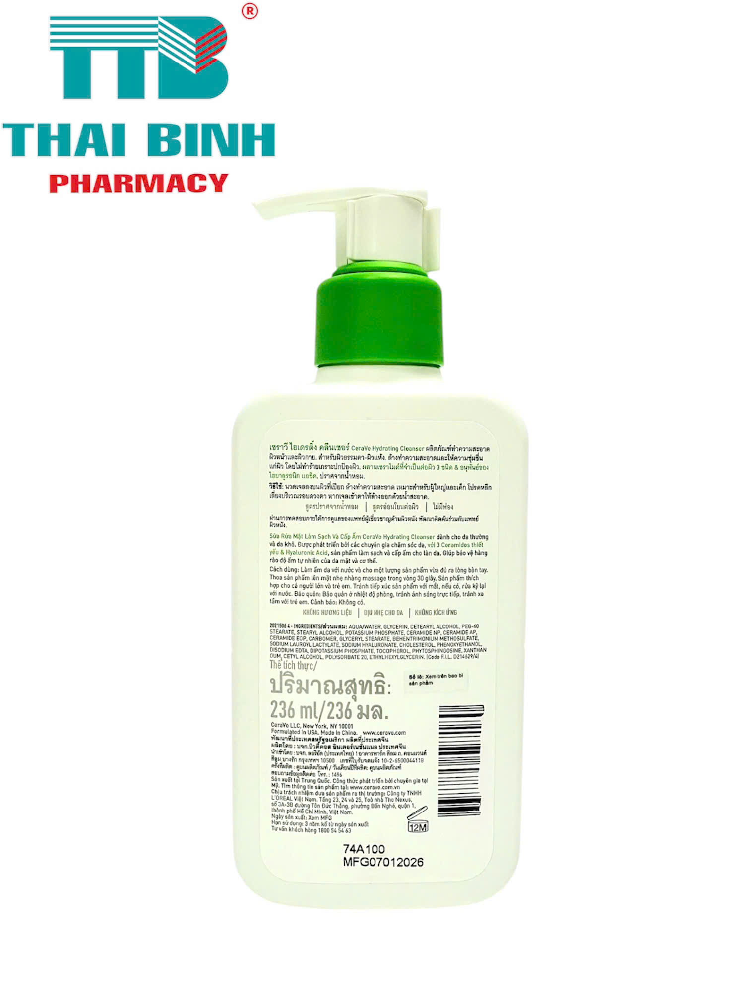 Sữa Rửa Mặt Dành Cho Da Khô Cerave Hydrating Cleanser 236ml