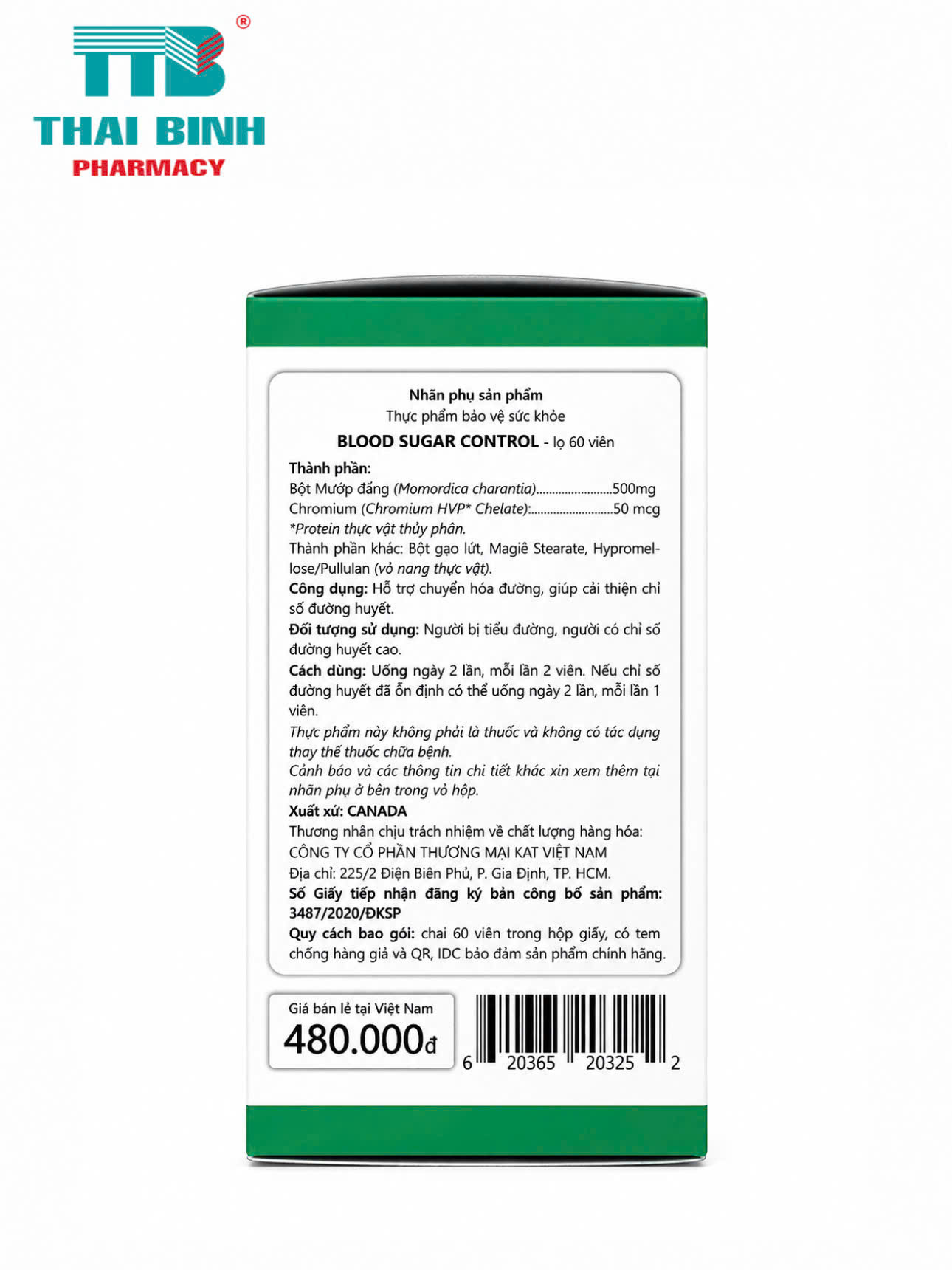 Organika Blood Sugar Control - Chuyển hóa đường, giúp cải thiện chỉ số đường huyết Hộp 60 viên