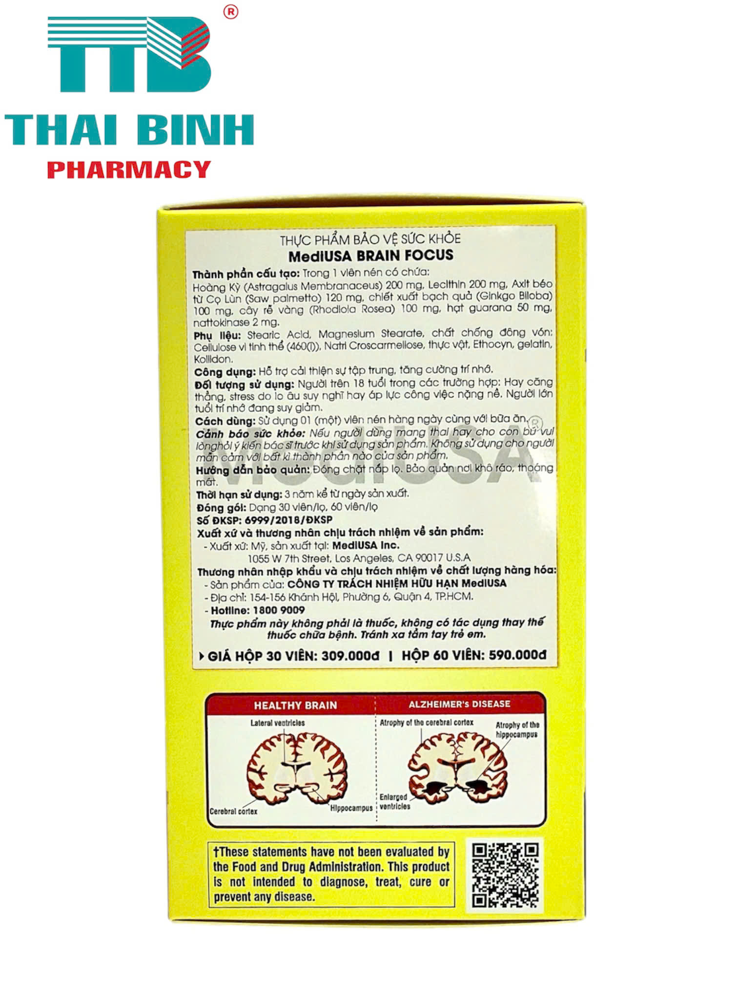 MediUSA Brain Focus L/60v