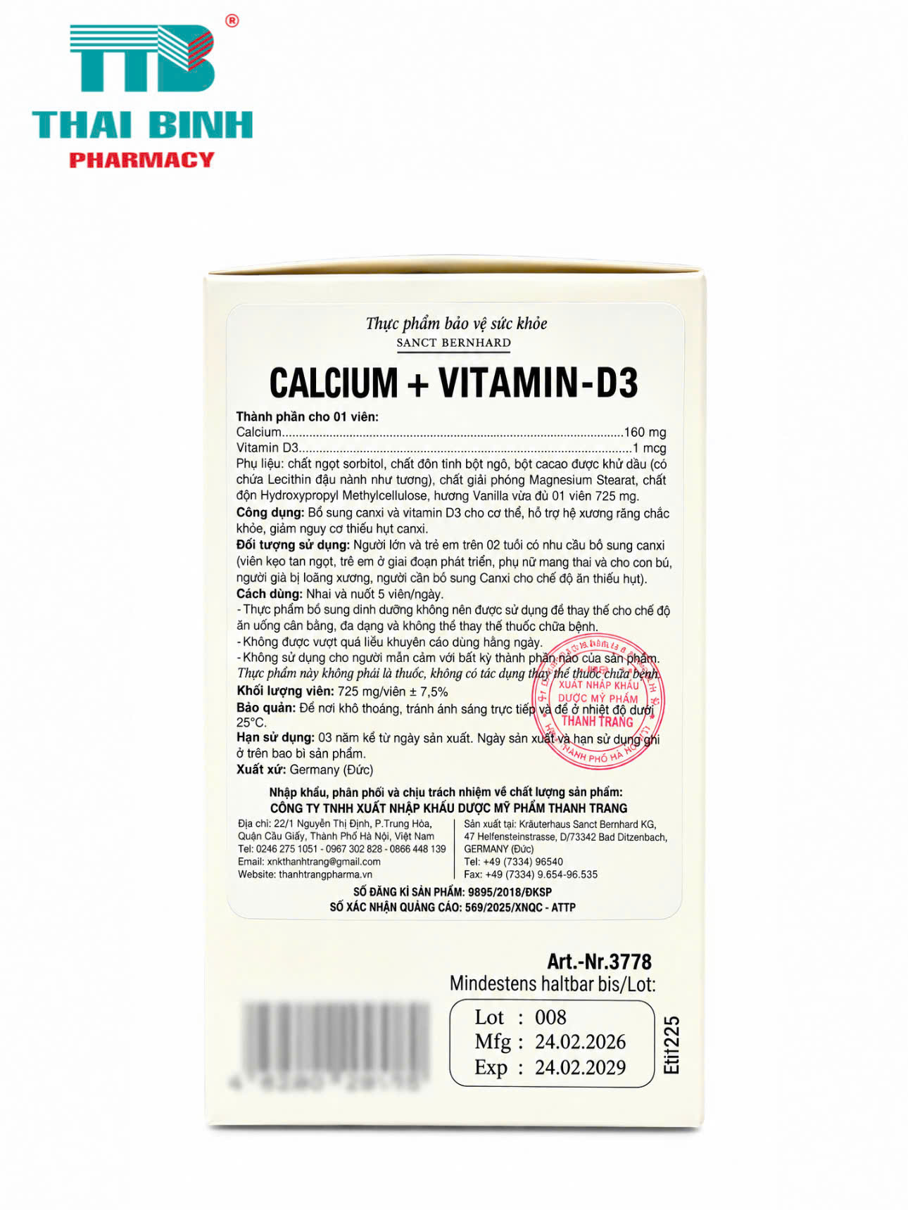 Calcium + Vitamin D3 H/90v
