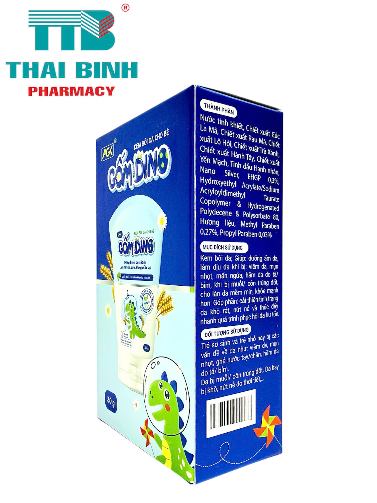 Gốm Dino Kem Bôi Da tub 30g - Kem bôi da dịu nhẹ cho bé