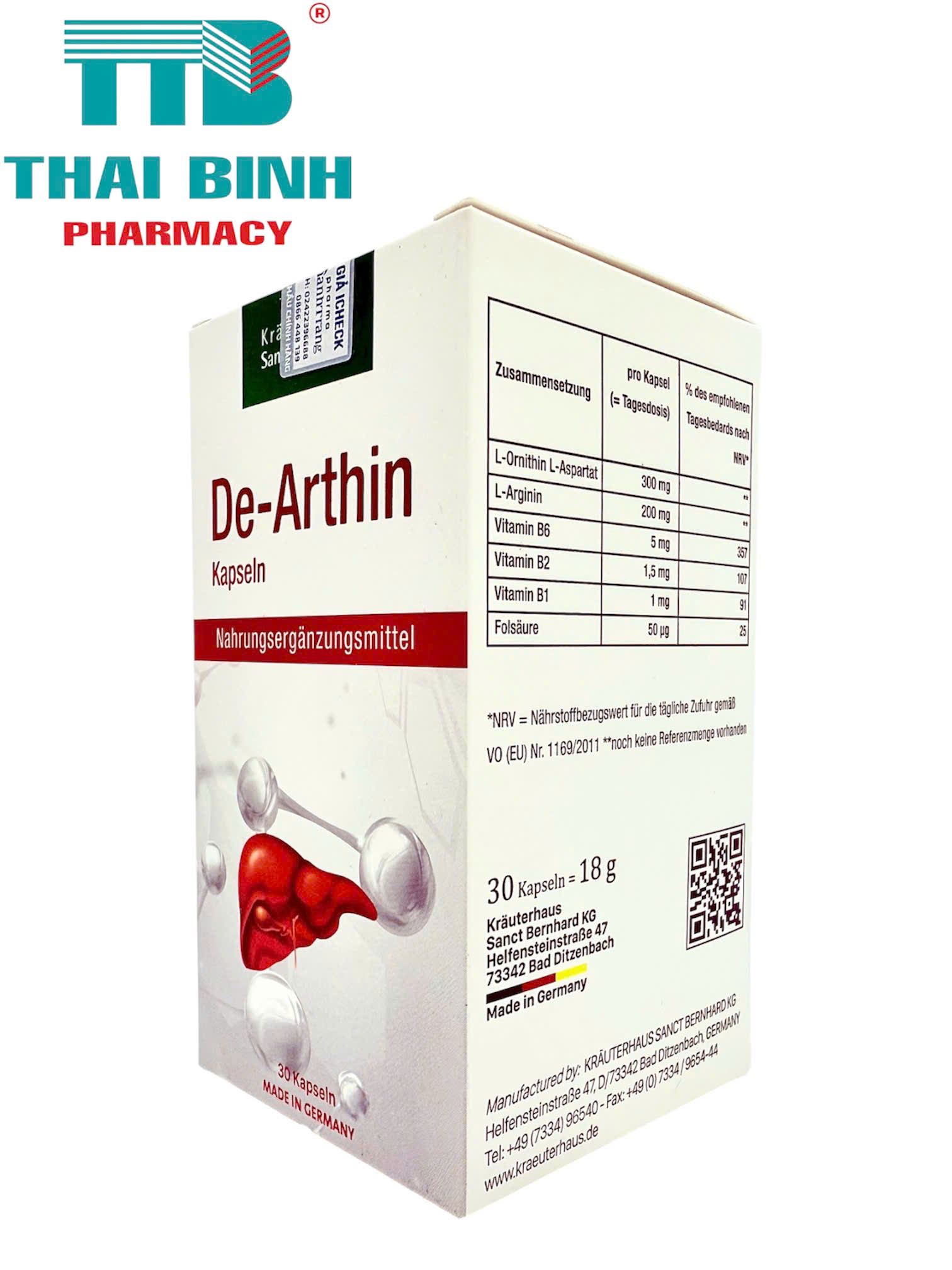 De-Arthin Sanct Bernhard 30 viên - Viên uống bổ gan