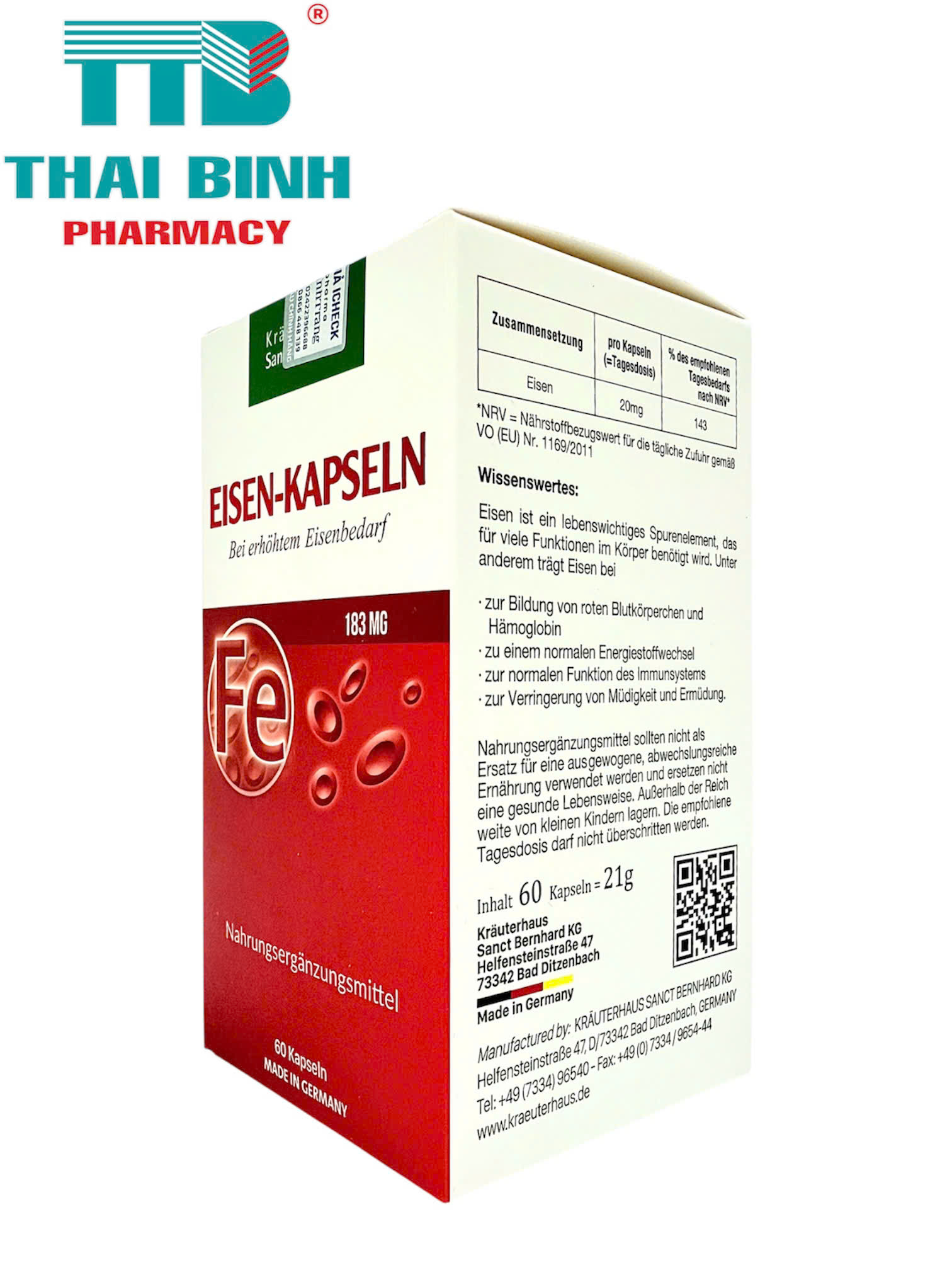 Eisen-Kapseln hộp 60 viên - Viên uống bổ sung sắt