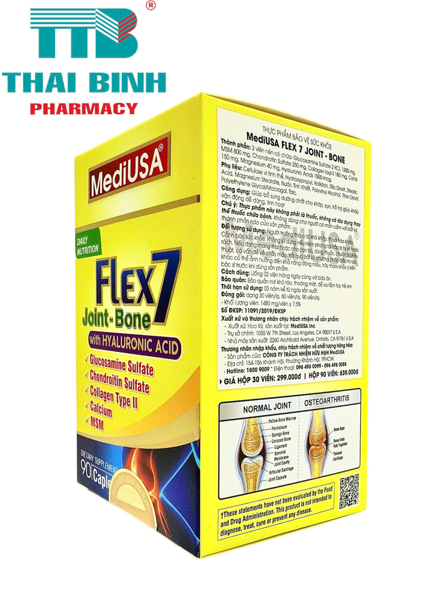 MediUSA FLEX 7 JOINT-BONE - Viên bổ xương khớp Lọ 90 viên