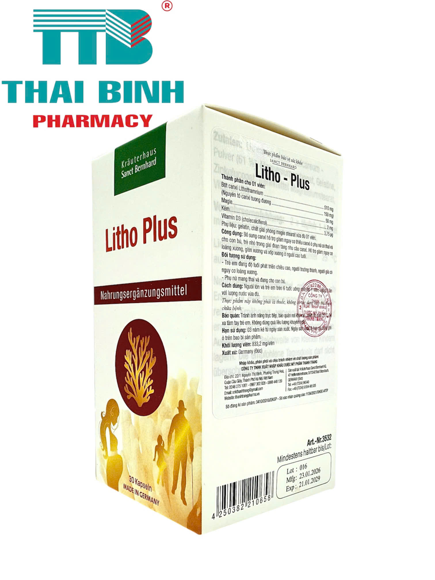 Litho Plus Sanct Bernhard 30 viên - Viên uống bổ sung canxi