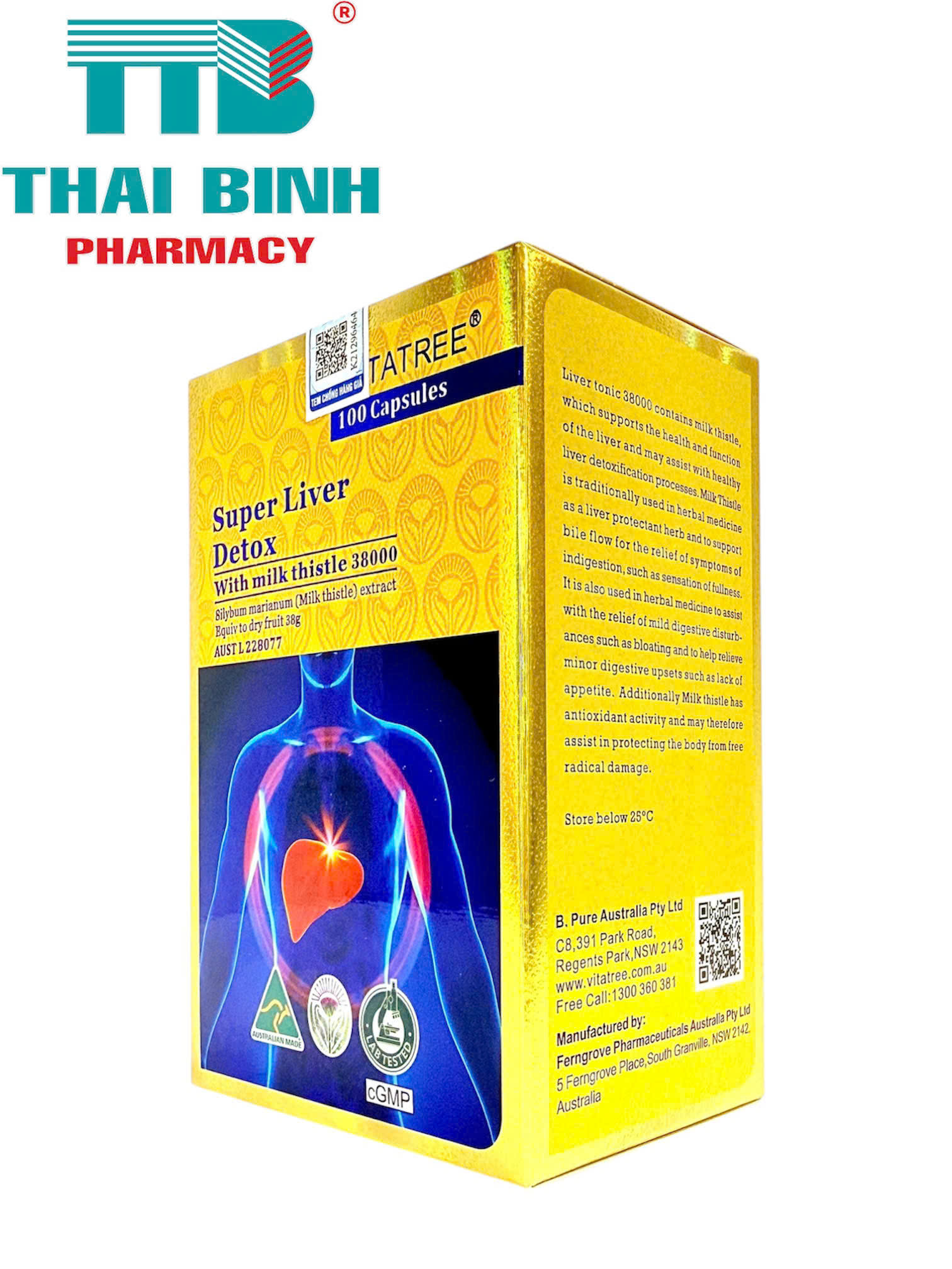 Super Liver Detox Vitatree Hộp 100 viên - Viên uống giải độc gan