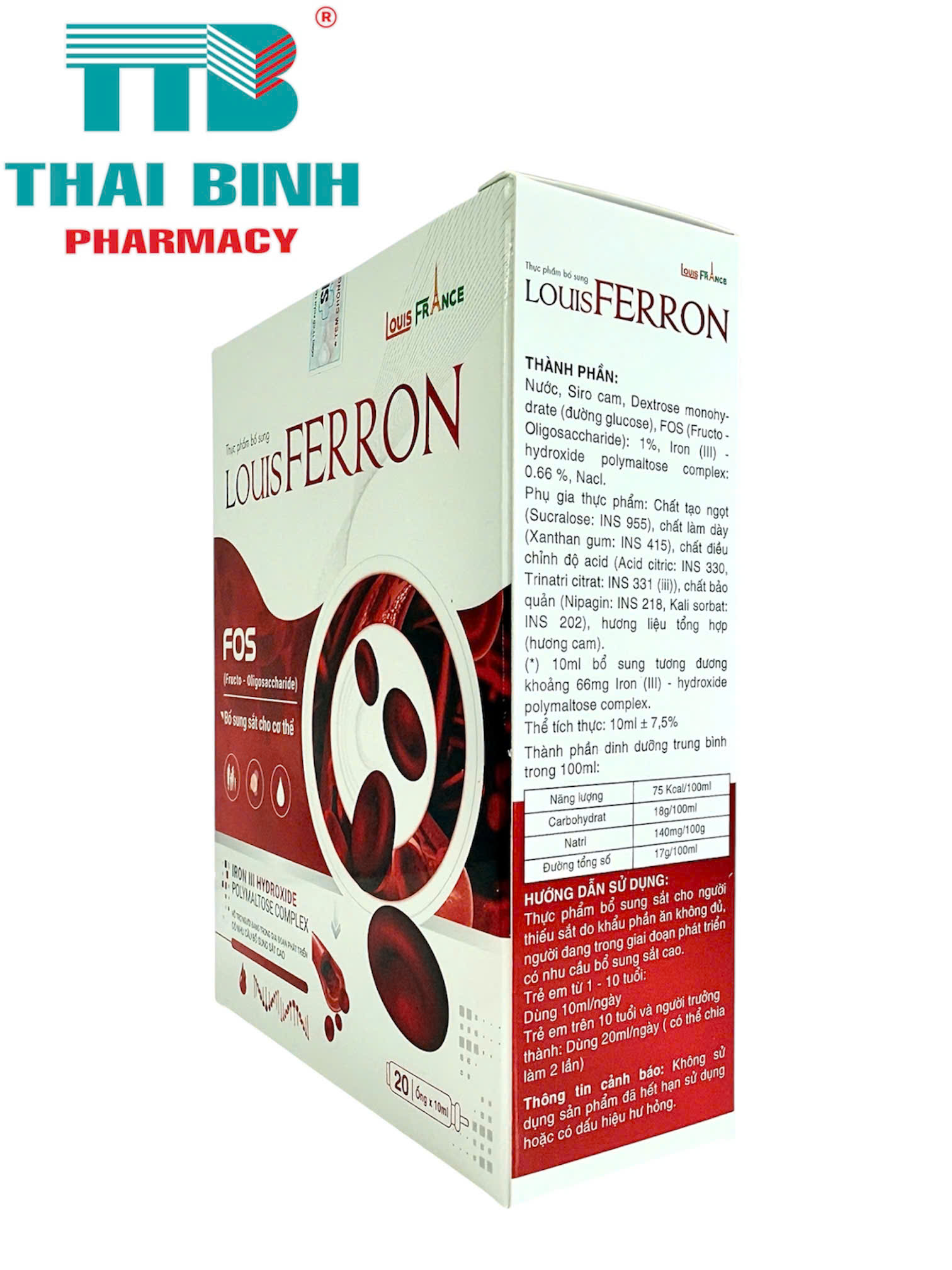 Louis Ferron 10ml hộp 20 ống - Bổ sung Sắt
