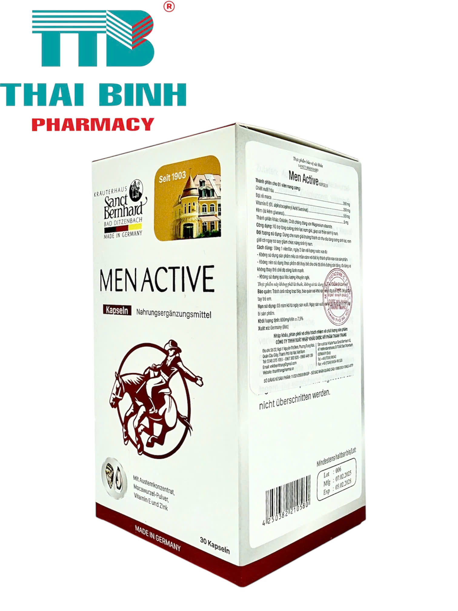 Men Active Sanct Bernhard 30 viên - Viên uống sinh lý nam