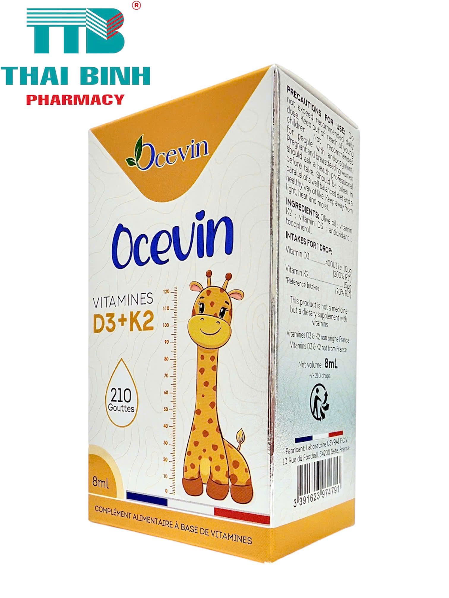 Ocevin Vitamin D3K2 - Hỗ trợ tăng cường hấp thu canxi