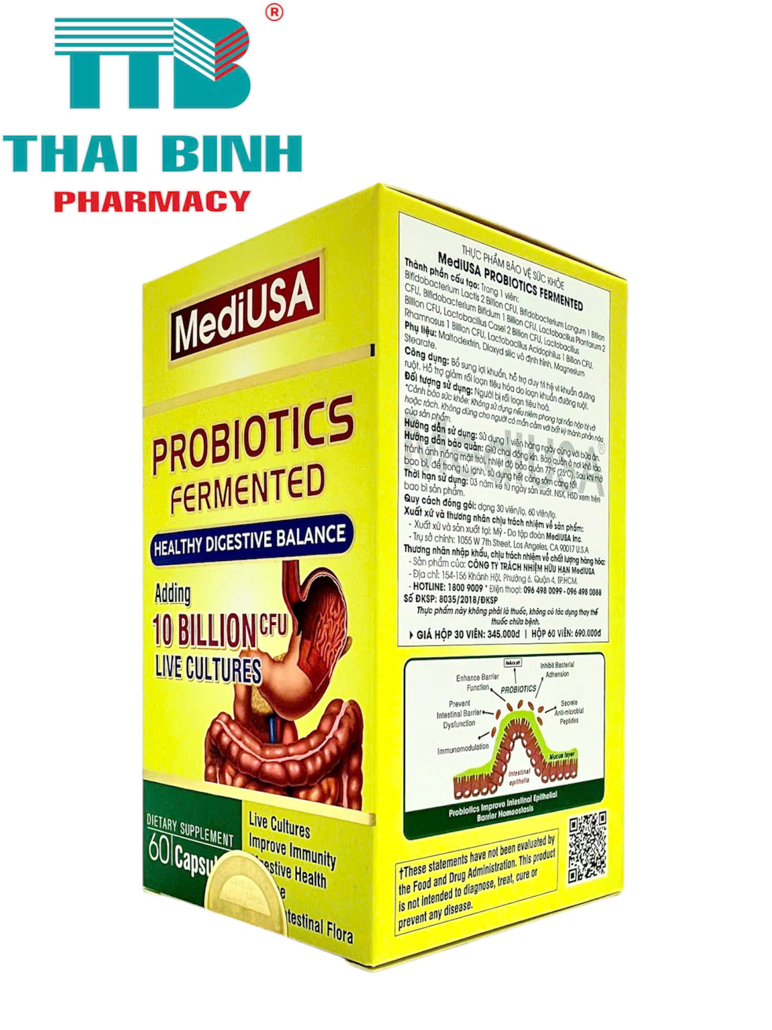 MediUSA Probiotics Fermented H/60v -Bổ sung lợi khuẩn