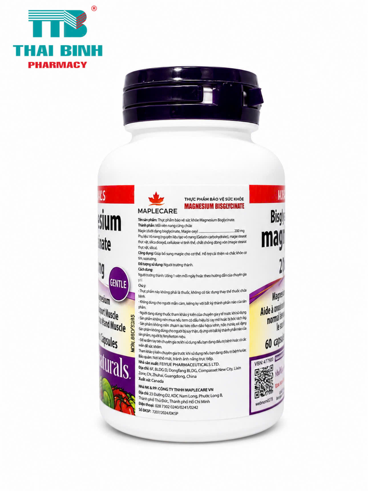 Magnesium Bisglycinate 200mg Webber Naturals Công Ty L/60v 11/30