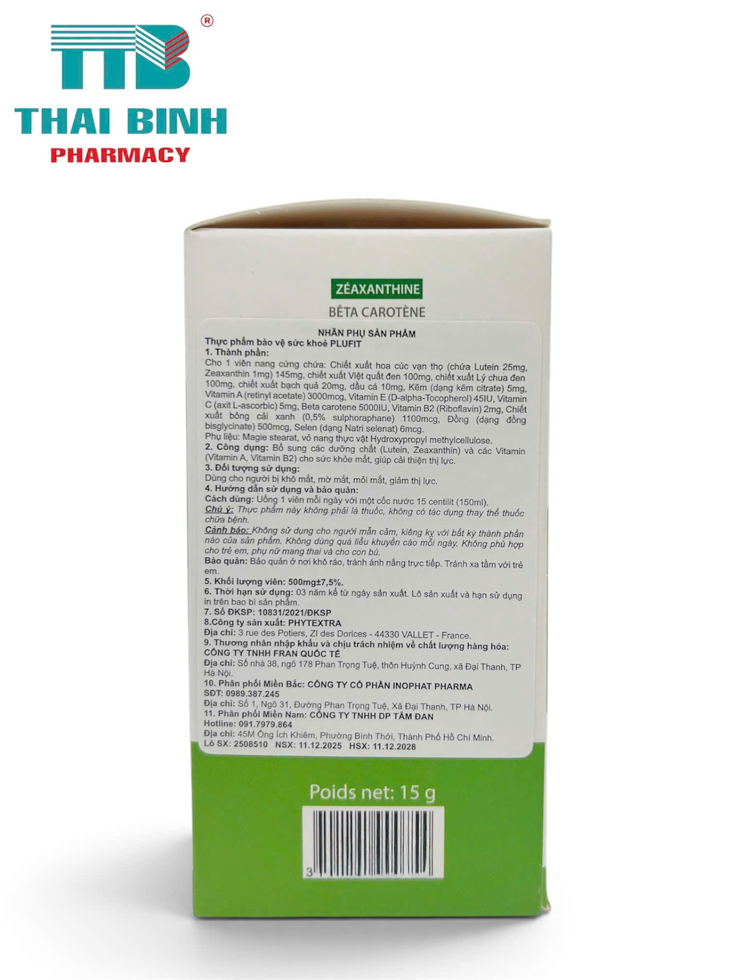 Viên uống bổ mắt Kenpharma Plufit (Hộp 30 viên)
